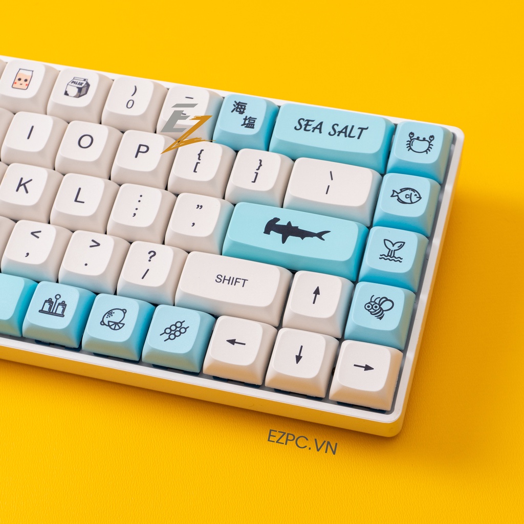 [Mã 44ELSALE2 giảm 7% đơn 300K] Keycap Cho Bàn Phím Cơ Sea Salt Thick PBT Dyesub 138 Phím XDA Profile Của EZPC