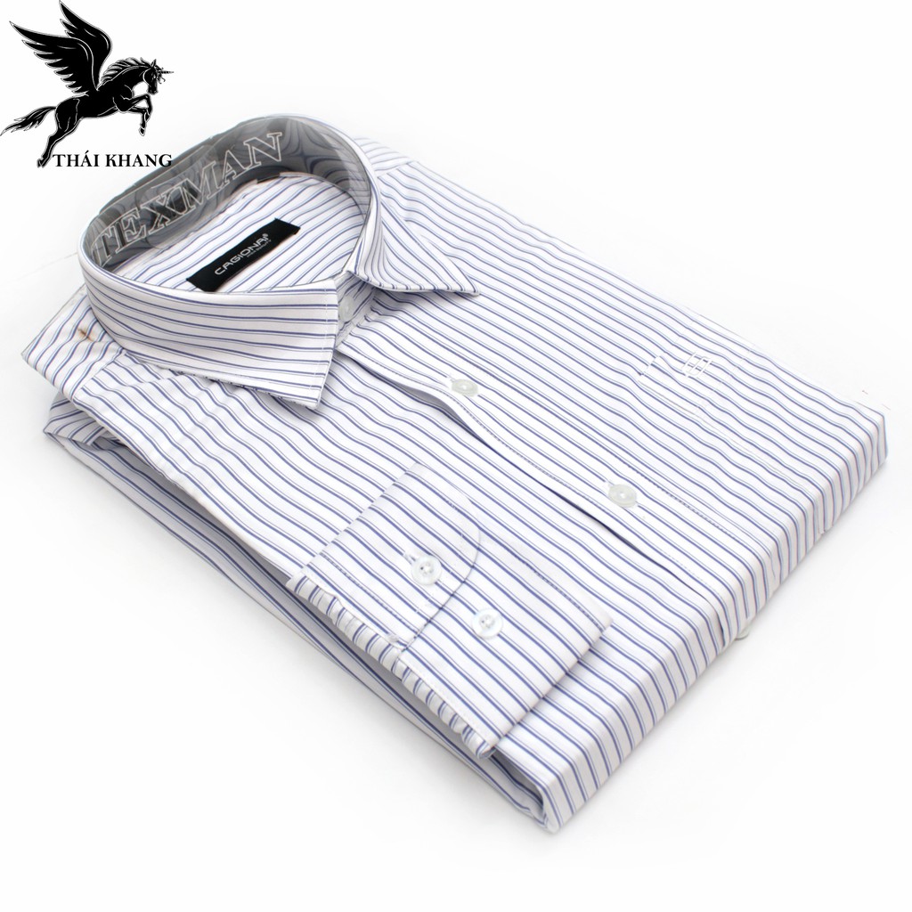 Áo sơ mi nam dài tay cao cấp họa tiết sọc dọc form rộng rãi, thoáng mát size từ 60kg-85kg | BigBuy360 - bigbuy360.vn