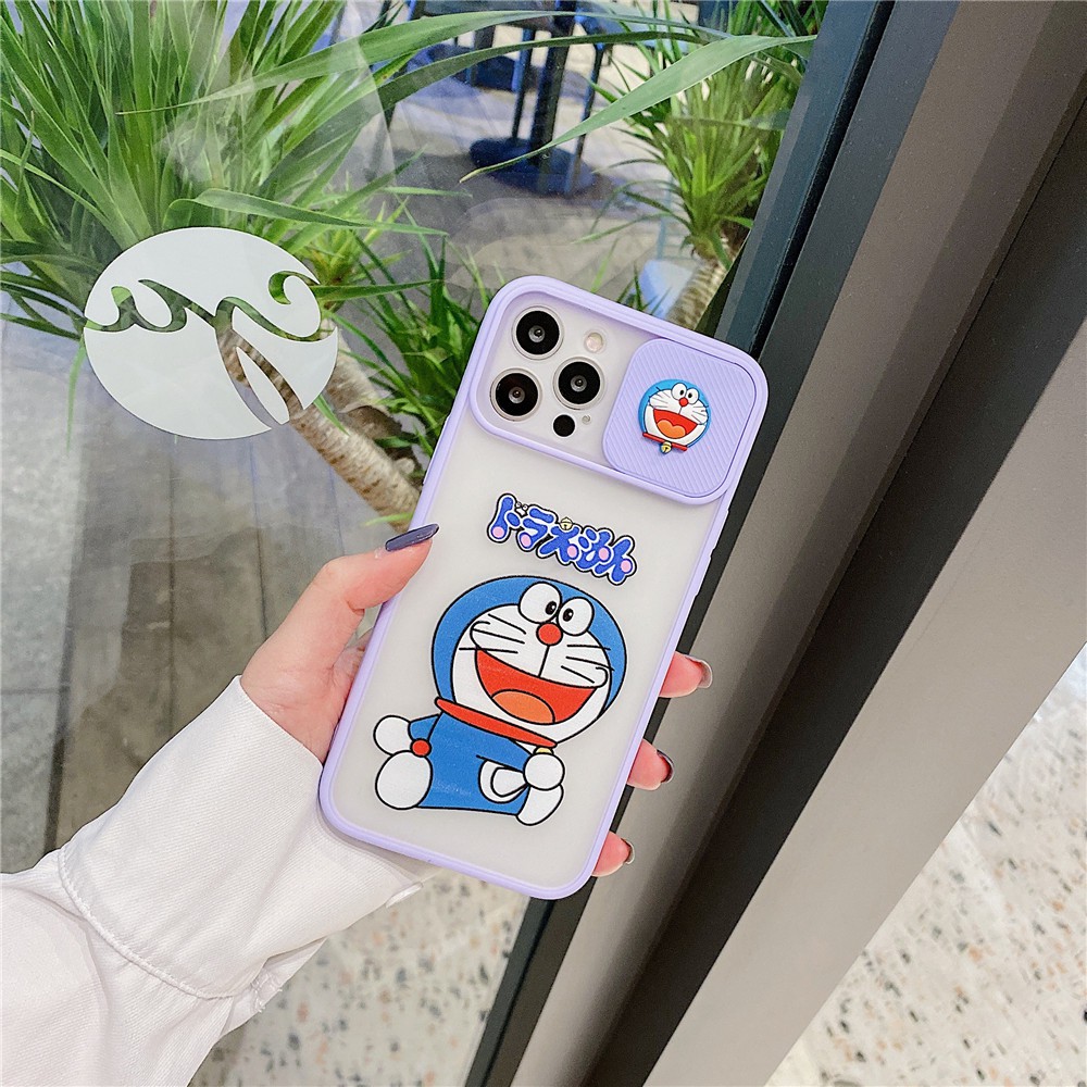 Ốp Điện Thoại Bảo Vệ Ống Kính Máy Ảnh Hình Doraemon Cho Iphone 11 12 I11 Xmax Xs Xr I7 8plus