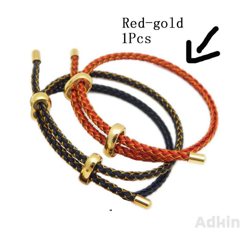 [Adkin] 2mm2.5mm3mm Có Thể điều Chỉnh Dây Dây Vòng đeo Tay Có Thể đeo Vòng Tay Hạt Vàng Cứng Và Nam Nữ Dây đeo Tay Màu đỏ