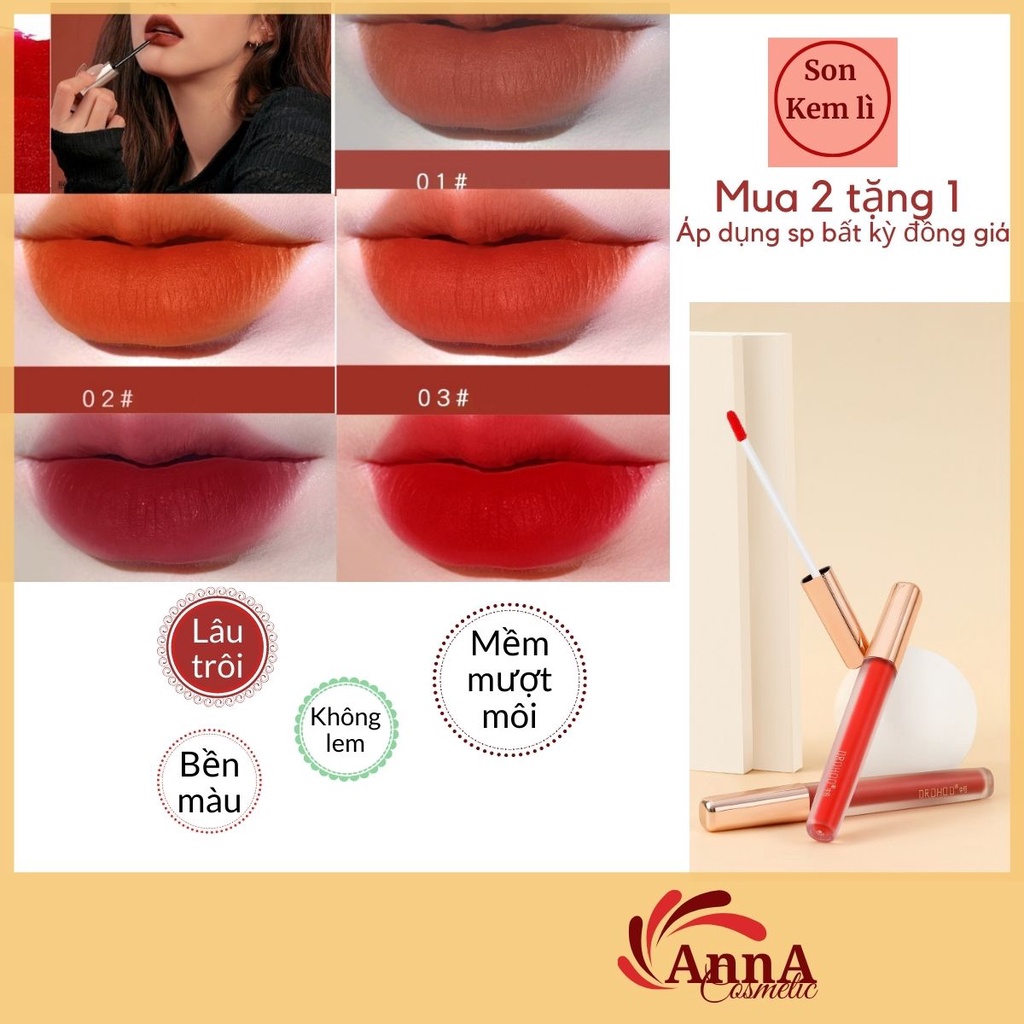 Son Kem Lì Drohoo Siêu Lì Mềm Mượt Không Lem Không Khô Môi Nội Địa Trung  Mẫu Mới 2,8g –AnnA.4.0.Cosmetic