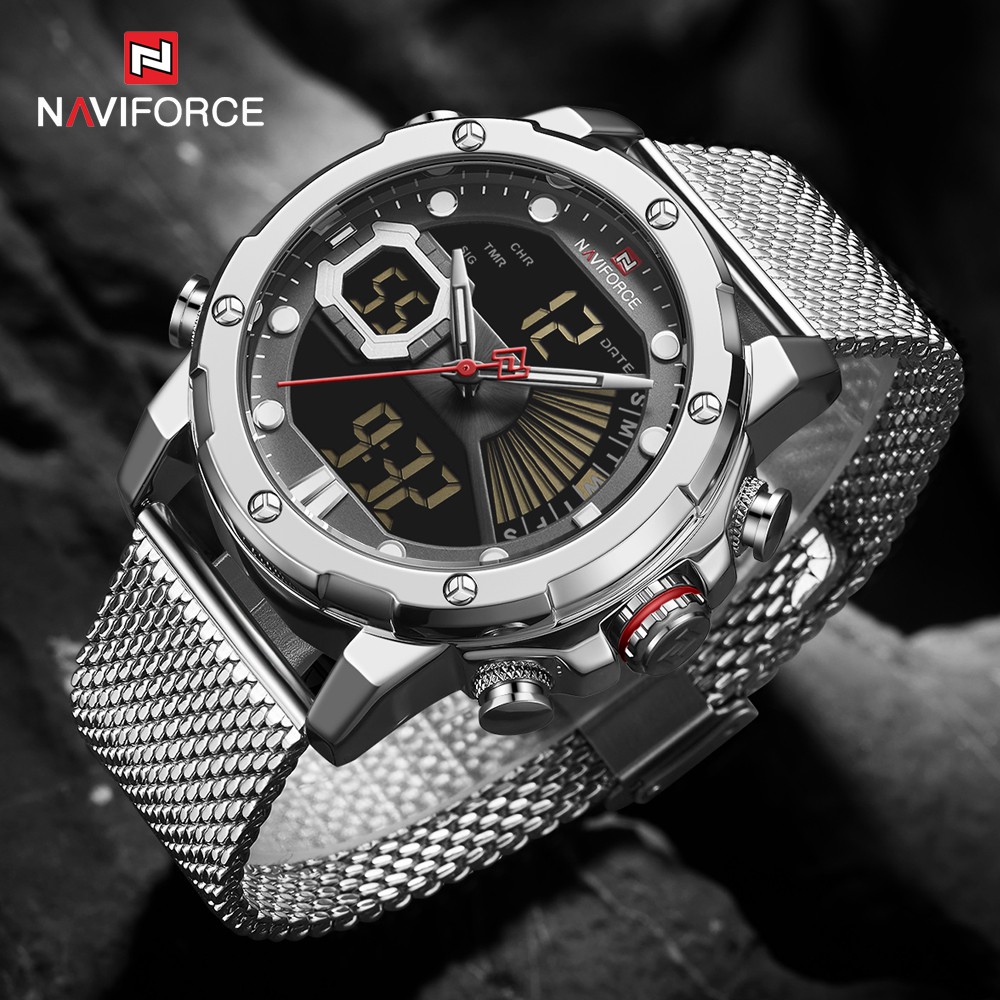 Đồng Hồ Thể Thao Naviforce 100% Chính Hãng Bằng Thép Không Gỉ Chống Thấm Nước Phát Quang Kèm Hộp Đựng