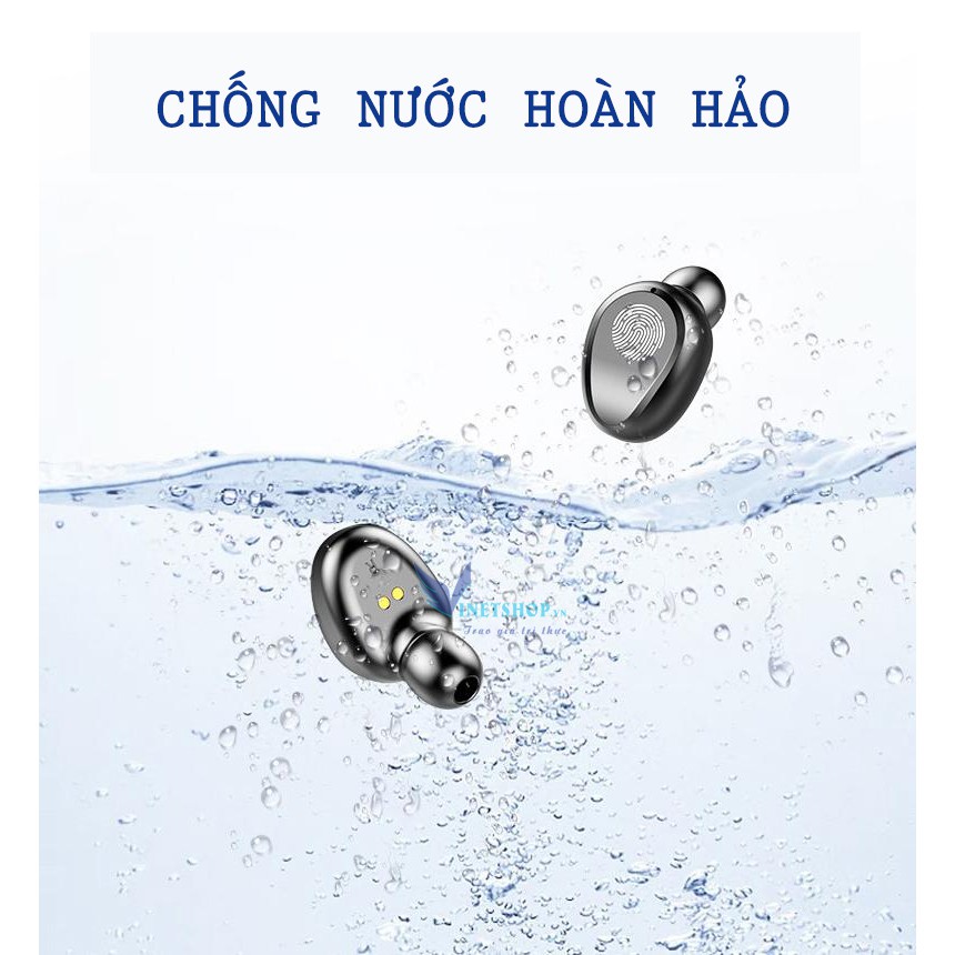 Tai nghe true wireless AMOI F9 | bản QUỐC TẾ | nút cảm ứng | Bluetooth 5.0 | Pin 150 giờ-Kiêm pin sạc dự phòng -DC3945