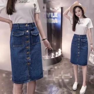 Chân váy Jean phối cúc (hàng order)