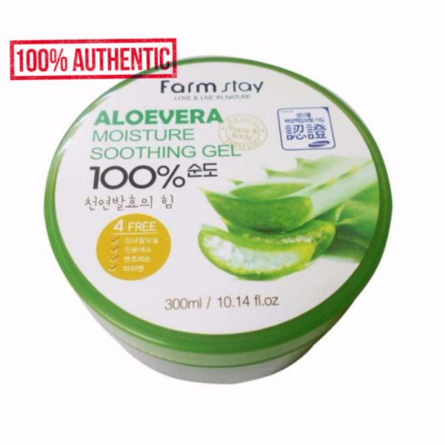 Gel dưỡng da nha đam Farm Stay Aloevera Moisture Soothing Gel 100%