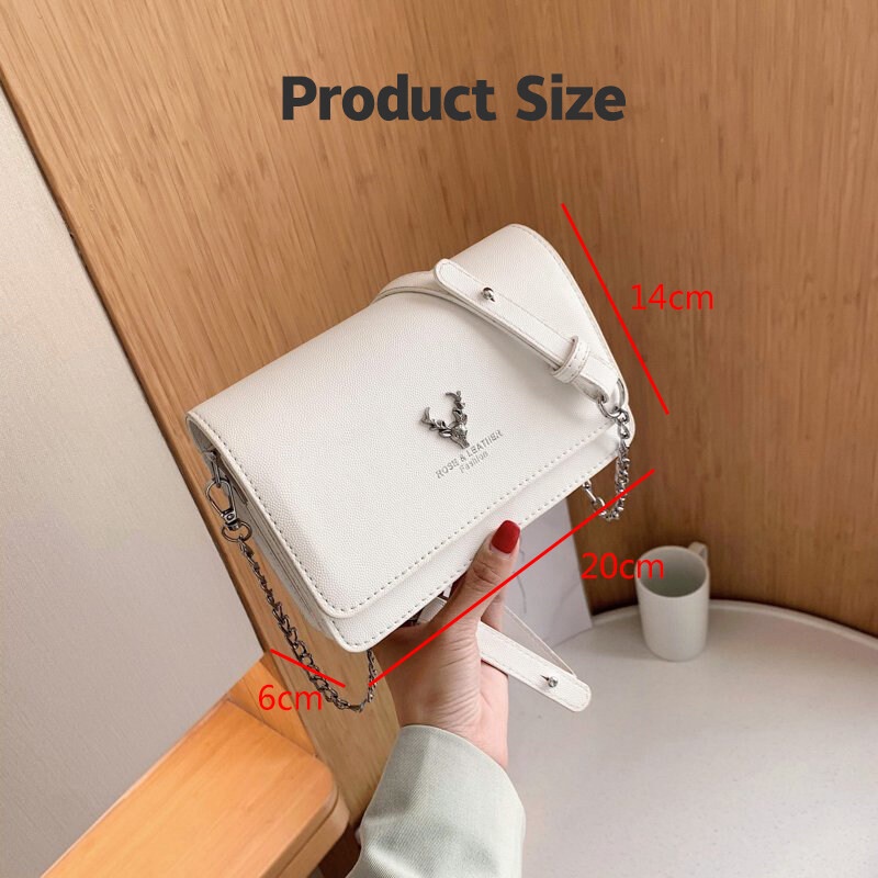 Túi đeo vai YADOU bằng da PU bóng mềm mại họa tiết sừng hươu thời trang có thể điều chỉnh kích cỡ