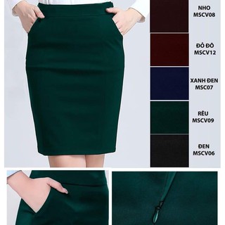 Chân váy công sở hàng VNXK 888- Màu Đen Và Xanh