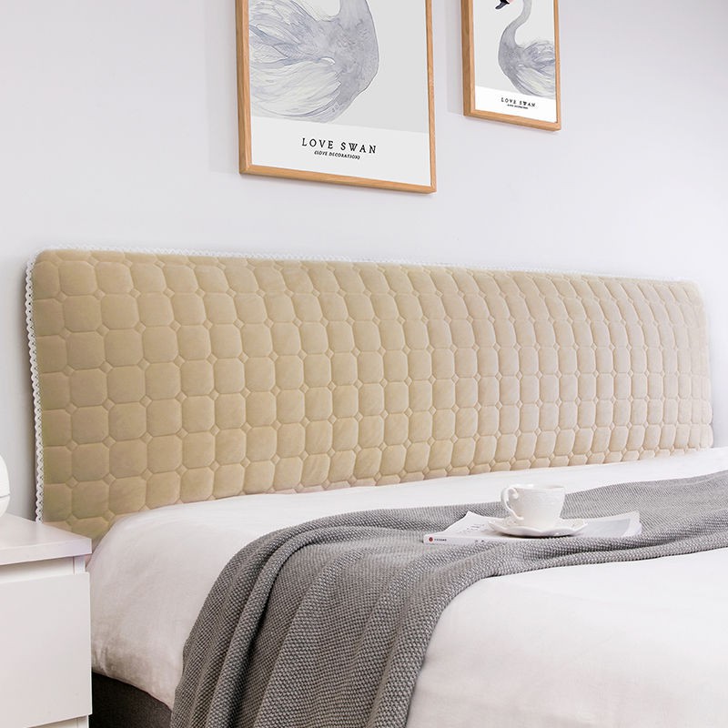 Bộ phủ đầu giường đơn giản và hiện đại Tấm uốn cong bao gồm tựa bọc vải nỉ kiểu châu Âu bảo vệ