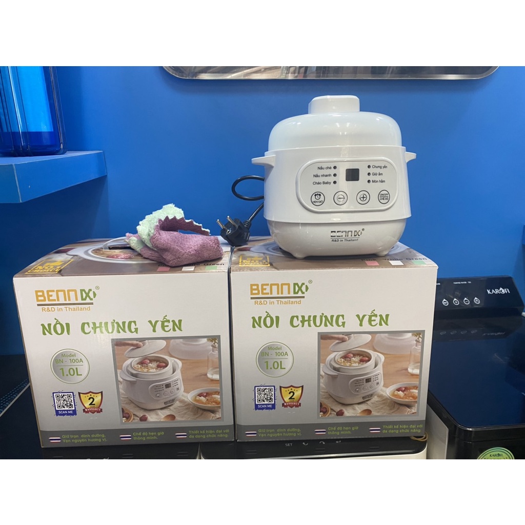 Nồi chưng yến mini Bennix BN-100A THÁI LAN 1 lít hấp cách thủy, nồi nấu chậm đa năng