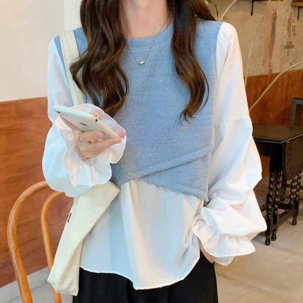 Áo Sơ Mi Tay Dài Dáng Rộng Phong Cách Hàn Quốc Thời Trang Cho Nữ