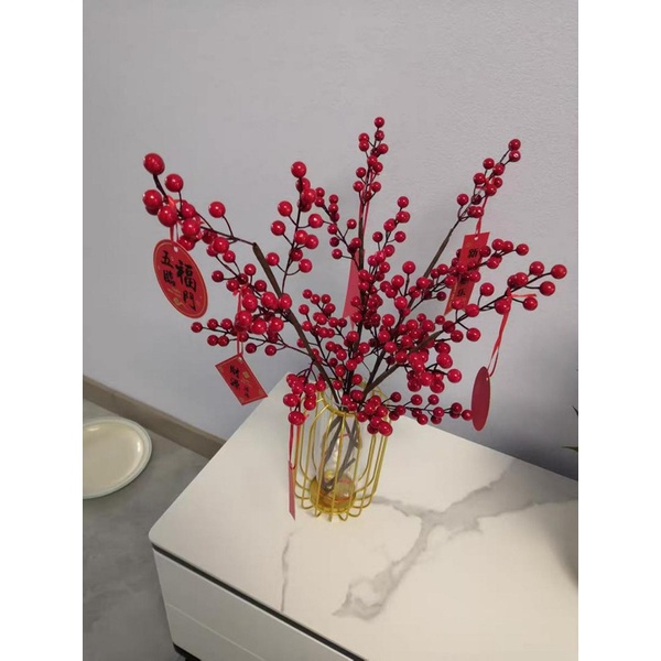 [CÓ SẴN] Bình hoa Đào Đông đỏ chơi Tết 2022, bình hoa decor phòng khách