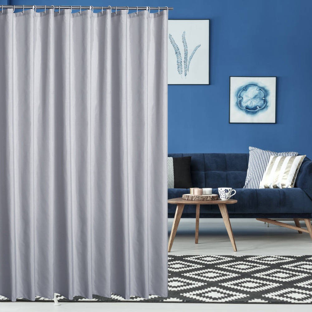 Durable Waterproof Mildew-proof Lightproof Bathroom Curtain with Hooks