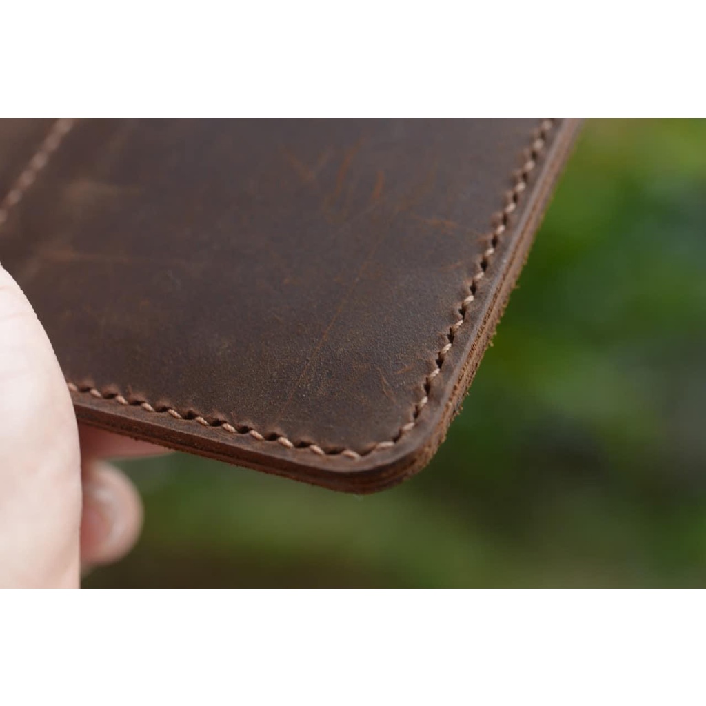 Ví Đứng Da Bò, Ví Nhỏ Gọn. Da Thật 100%. Bảo Hành 2 năm. Kích Thước 9x11cm