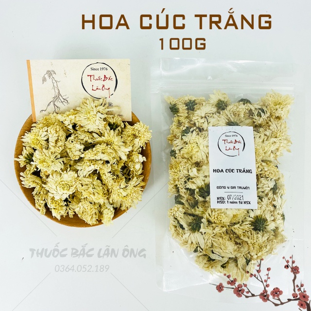 Hoa Cúc Trắng 100g (Tặng Túi Táo Đỏ Khi Mua Từ 200g)