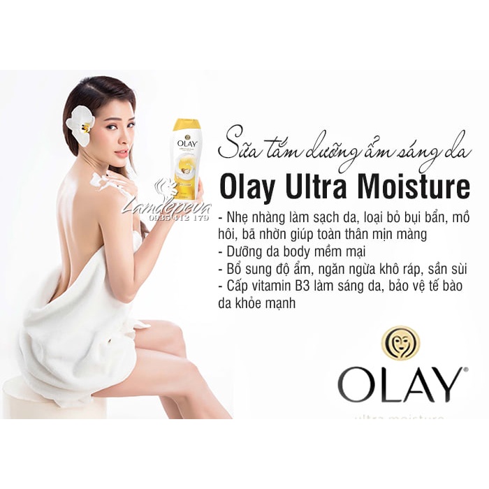 Sữa Tắm Olay Bơ Hạt Mỡ Ultra Moisture Shea Butter Plus Mỹ 650ml - 887ml Dưỡng Ẩm Da Mềm Mượt, Trắng Sáng