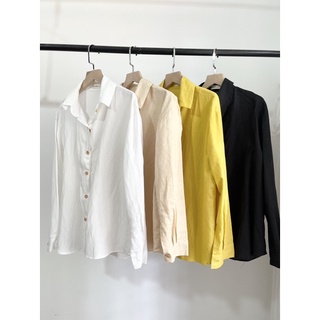 Áo sơ mi kiểu cổ to và kiểu basic - vải Linen