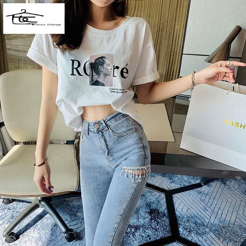 Hàng Có Sẵn Bán Chạy~Quần Jean Dài Đến Mắt Cá Chân Eo Cao Ôm Chân Rách Gối Màu Sáng Phong Cách Mùa Xuân Thời Thượng 2022 Cho Nữ