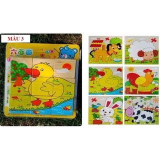 Tranh Ghép Gỗ 6 Mặt - Ghép Hình 3D Cho Bé - Mẫu 3 (Chủ đề động vật nuôi)
