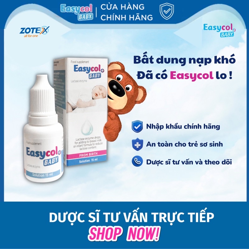 Men Enzym Lactase Easycol Baby cho trẻ bất dung nạp LACTOSE giảm khóc đêm khóc dạ đề hết tiêu chảy nôn trớ