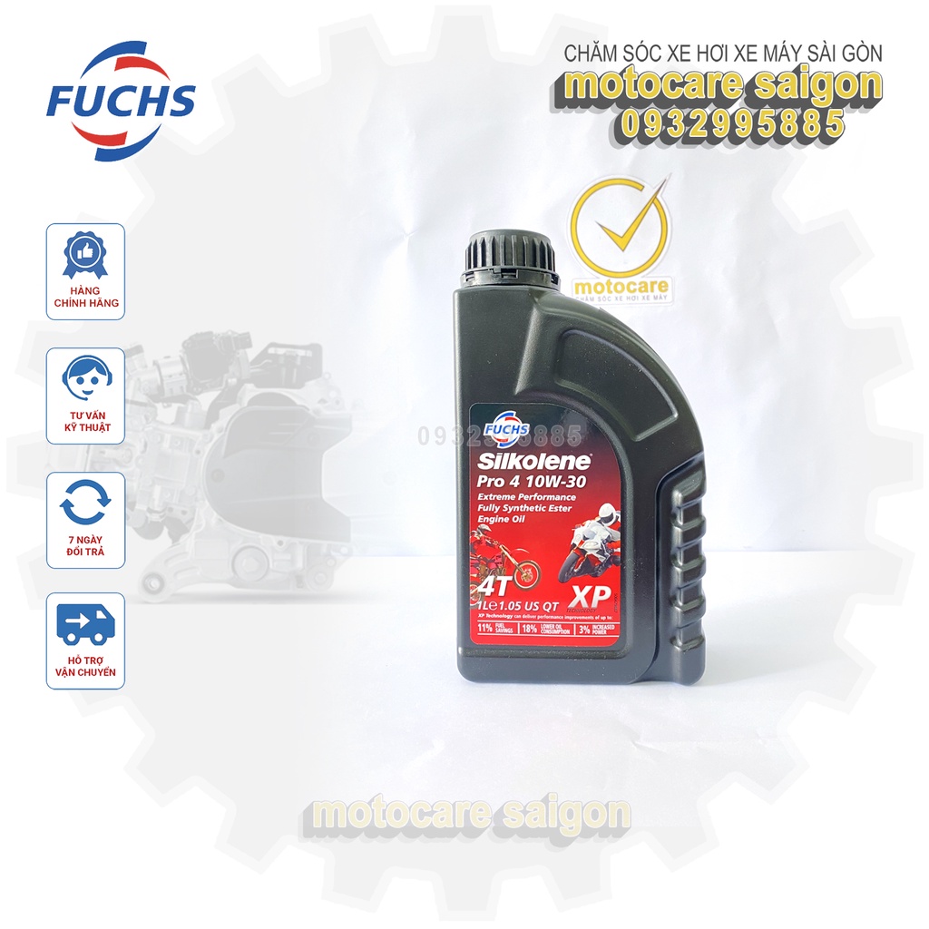 Nhớt FUCHS Silkolene Pro4 10w30 TẶNG KÈM LỌC Nhớt xe số/tay côn