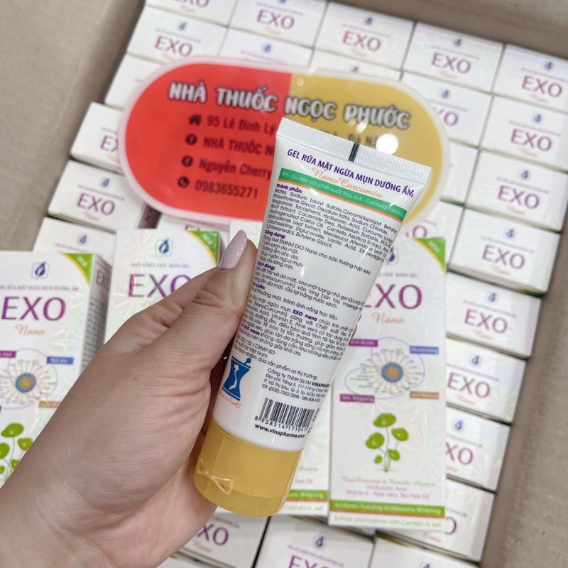Gel rửa mặt EXO Nano ngừa mụn - dưỡng ẩm - sáng da - giảm thâm - êm dịu với chiết xuata rau má