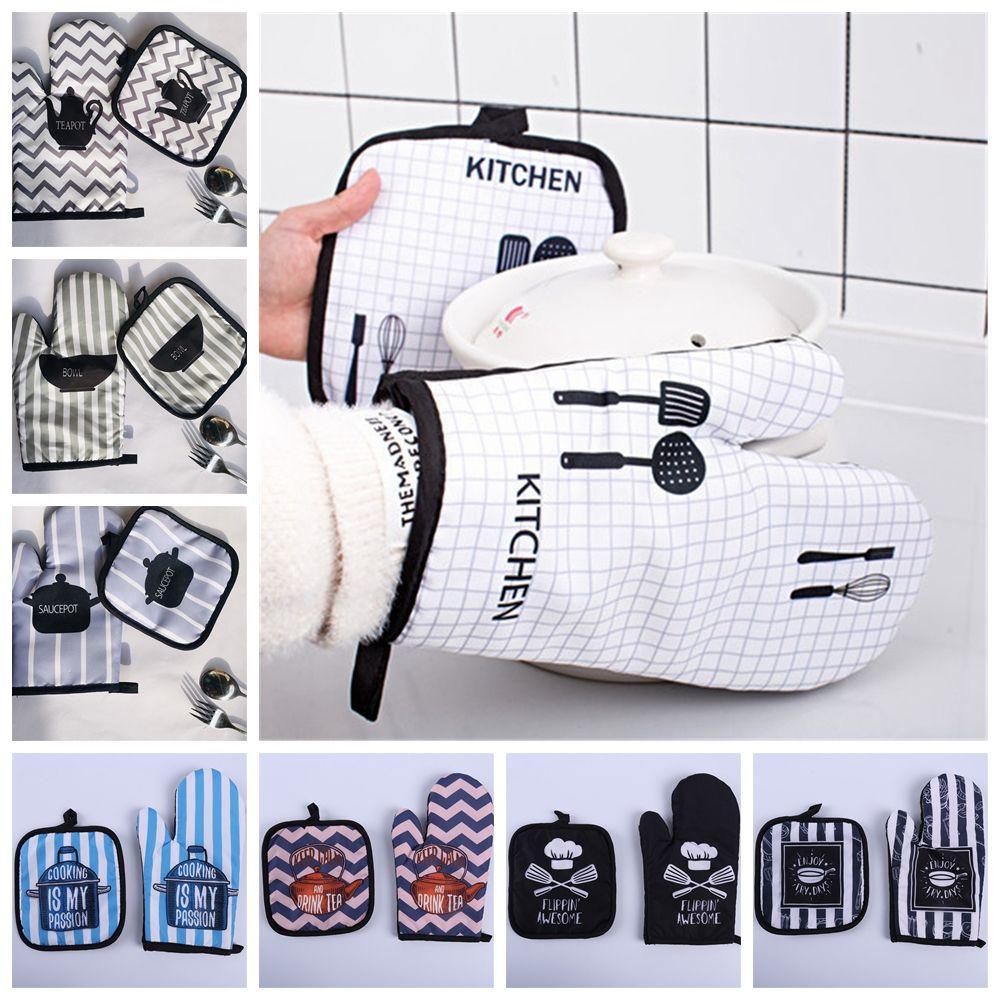 DORAW Set 2 Găng Tay Nấu Ăn Bằng Cotton Lanh Dày Dặn Tiện Dụng Cho Nhà Bếp