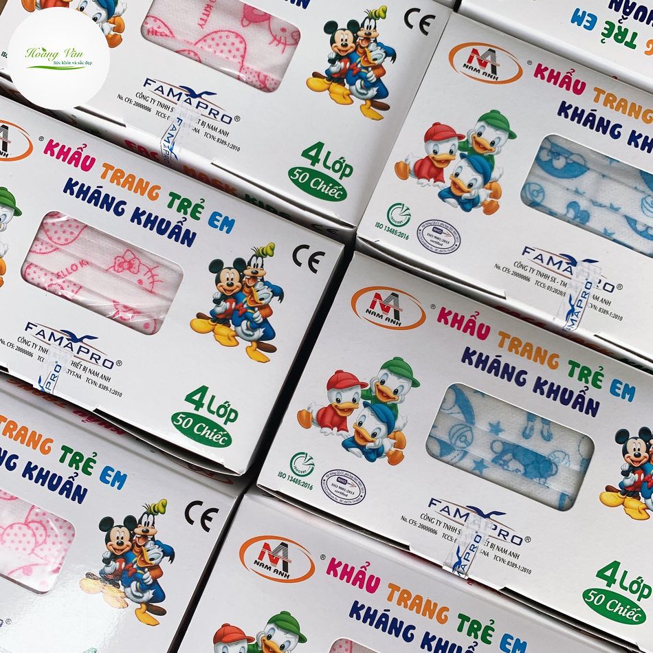 Khẩu trang trẻ em kháng khuẩn FAMAPRO - Hộp 50 cái | BigBuy360 - bigbuy360.vn