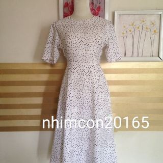 Đầm Nữ Trắng Bi Cột Nơ (KÈM ẢNH THẬT)