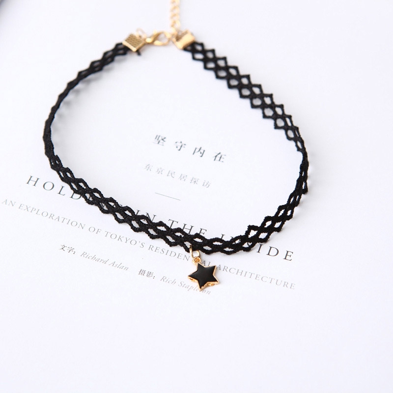 Vòng cổ choker mặt hình ngôi sao năm cánh cá tính dành cho nữ