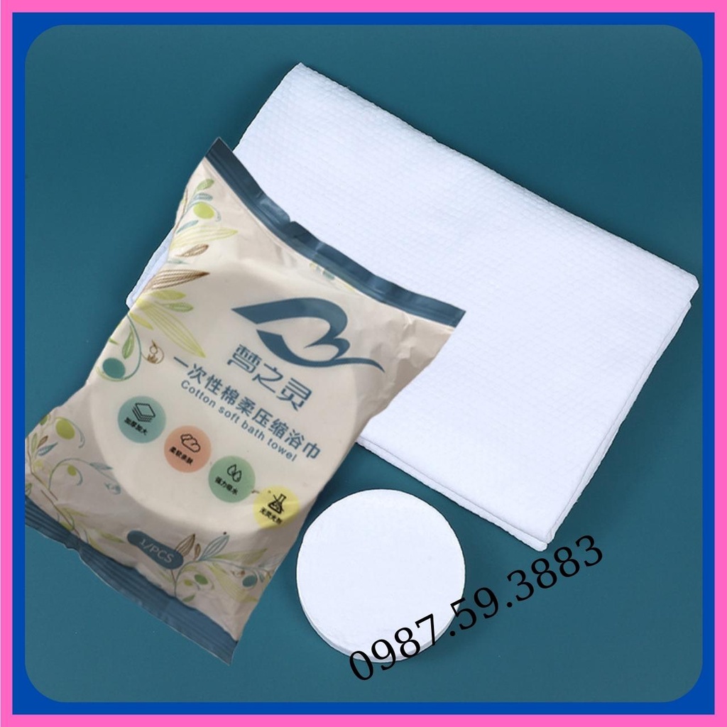Khăn tắm nén du lịch bằng cotton dùng một lần tiện lợi dễ sử dụng