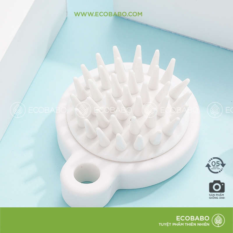 Lược gội đầu Silicone dưỡng sinh xuất nhật massage da đầu  giảm rụng tóc  kích thích mọc tóc Ecobabo