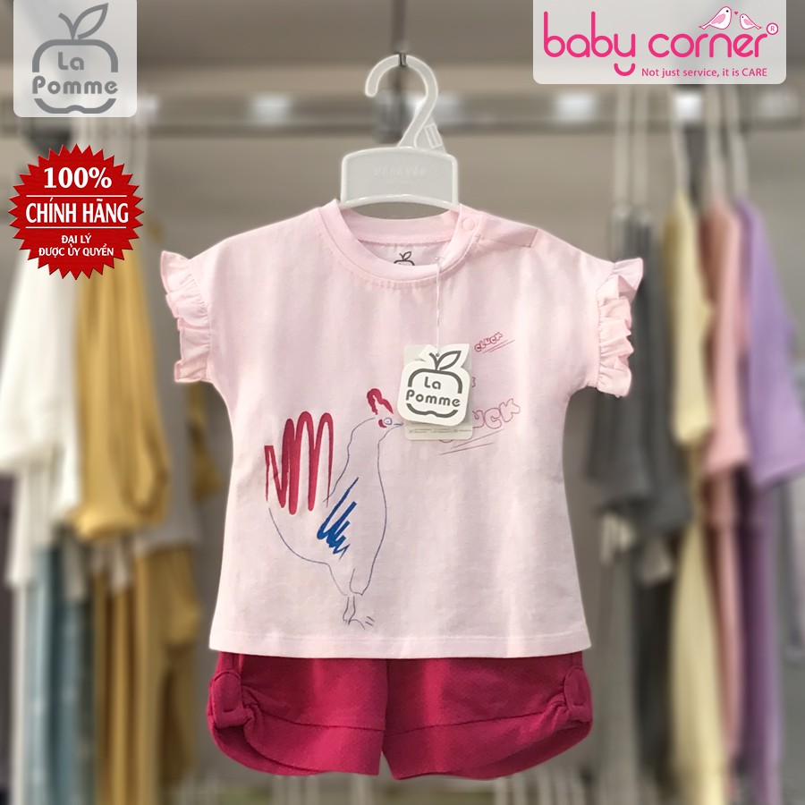 Bộ Cộc La Pomme Paint Hồng Pinky Bé Gái