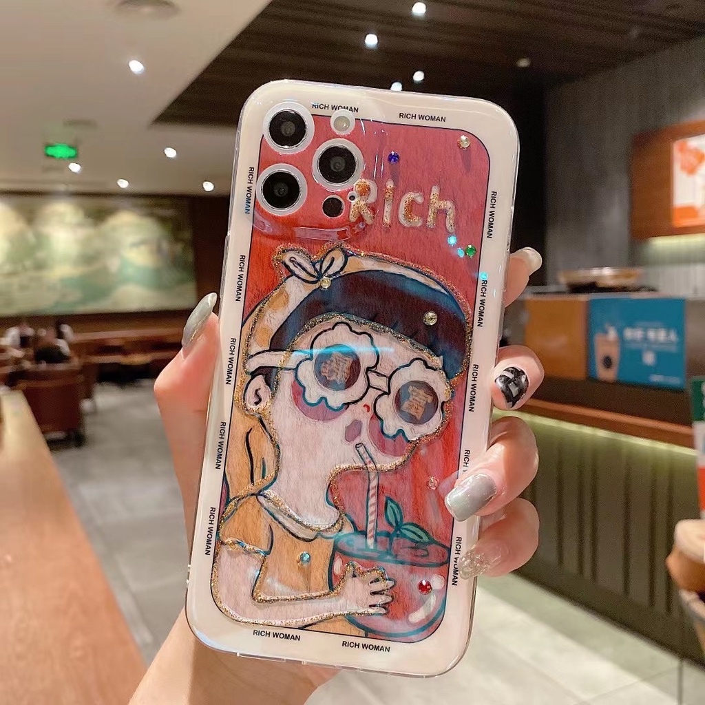 Ốp điện thoại TPU cô gái hoạt hình thích hợp cho iPhone 12 Pro Max 13 13 Pro Max11 Pro Max Xs Max Xr X 7plus