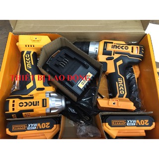 BỘ COMBO MÁY KHOAN VÀ MÁY SIẾT VÍT INGCO CKLI2006