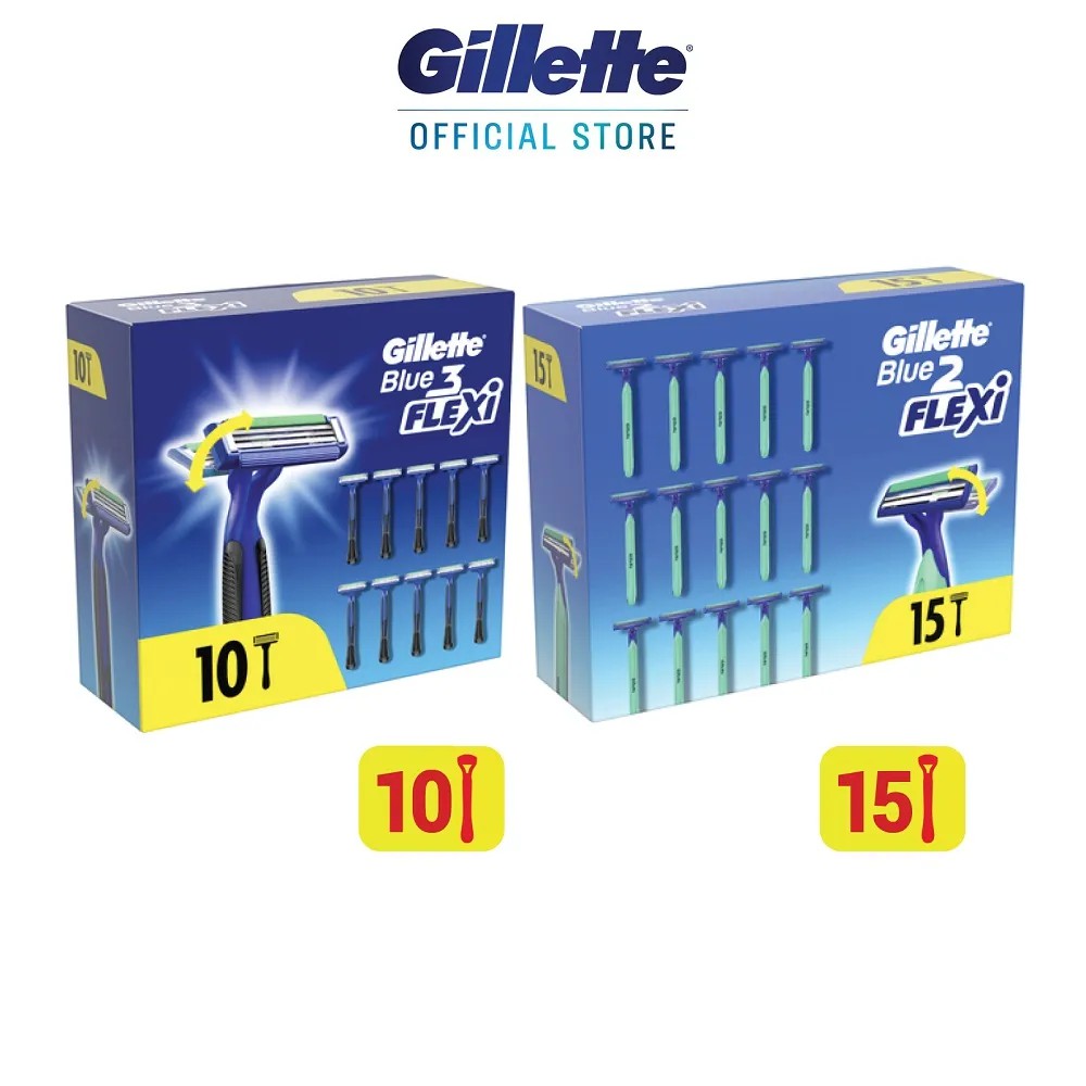 Hộp Dao Cạo Gillette Blue 3/2 Flexi Dùng 1 Lần