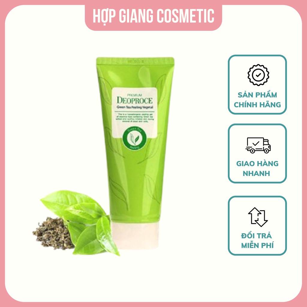 Tẩy da chết Deoproce trà xanh Hàn Quốc 170g dạng gel mỏng nhẹ, không gây kích ứng da