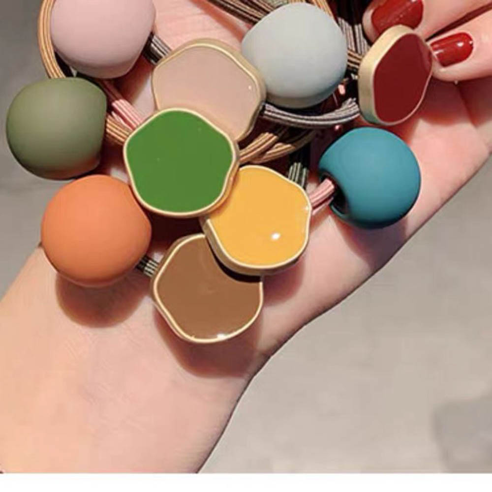 1 Dây Cột Tóc Hình Quả Bóng Phong Cách Retro