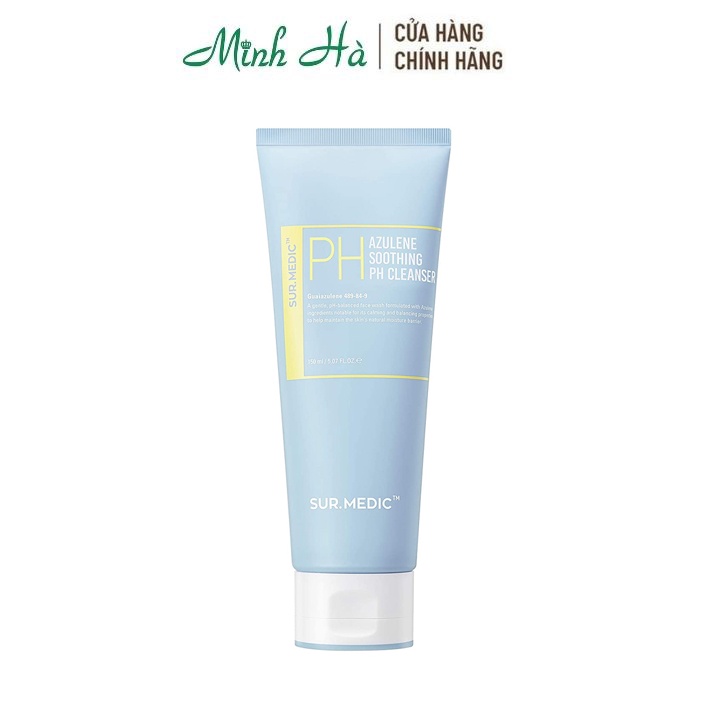 Gel rửa mặt Sur.Medic+ Cleanser PH Azulene Soothing PH 150ml dịu nhẹ & cấp ẩm cho da