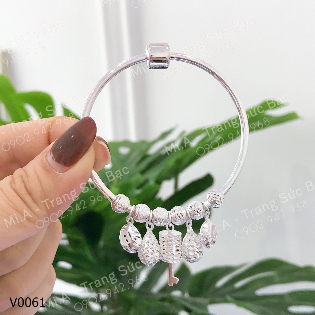 Vòng bạc Ý S925 vòng Pan full charm cao cấp V0061 | MiASJ Mi.A Trang sức bạc