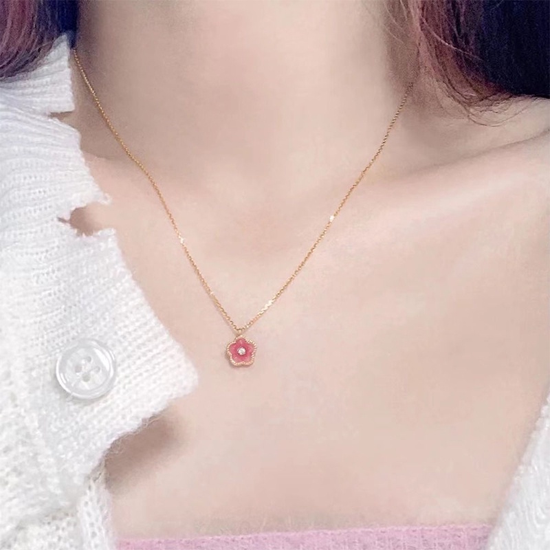 Vòng cổ Mặt Hoa Đào Hồng Ngọt Ngào Cho Nữ
