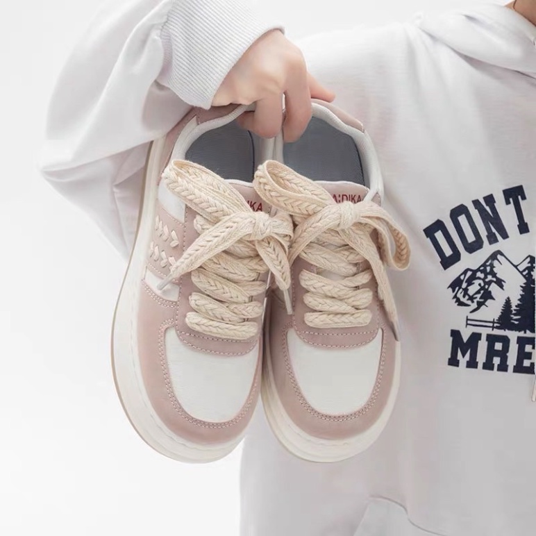 Giày Thể Thao Sneaker Nữ đế bánh mì mũi tròn,Giày thể thao nữ phối màu cực chất  phong cách Hàn Quốc thời trang mùa xuân