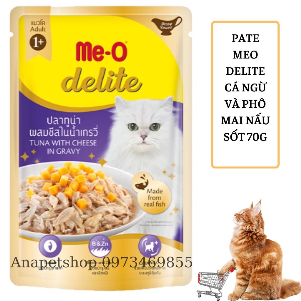 Pate Cho Mèo Me-O Delite Đủ Hương Vị Gói 70g