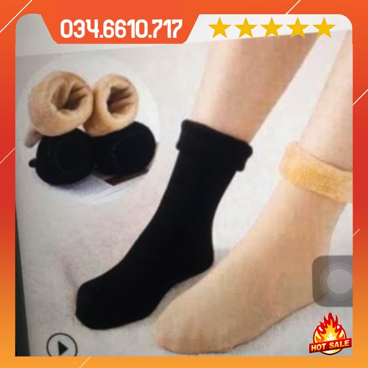 Set 5 đôi tất sinh nhiệt lót lông giữ ấm