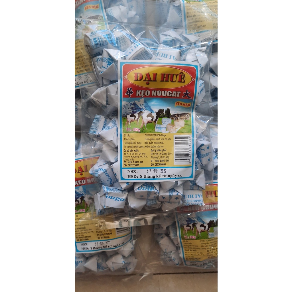Kẹo NOUGAT ĐẠI HUÊ - kẹo Hạnh Phúc 400gram