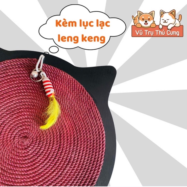 Bàn Cào Móng tròn| Bàn cào móng cho Mèo, đồ chơi Mèo kèm lục lạc
