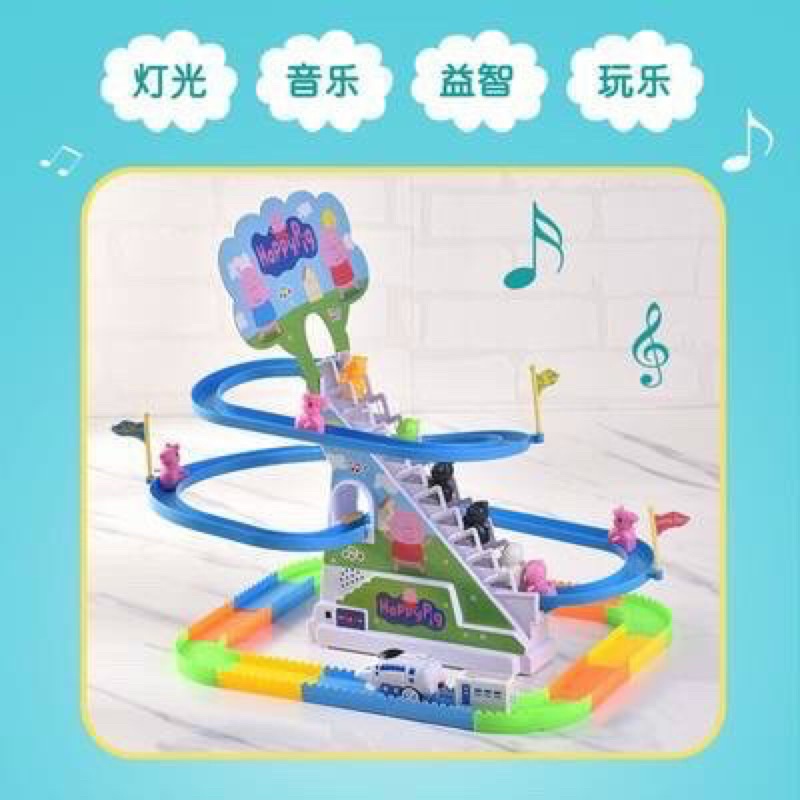 Bộ đồ chơi heo peppa leo cầu thang, trượt cầu tuột vui nhộn