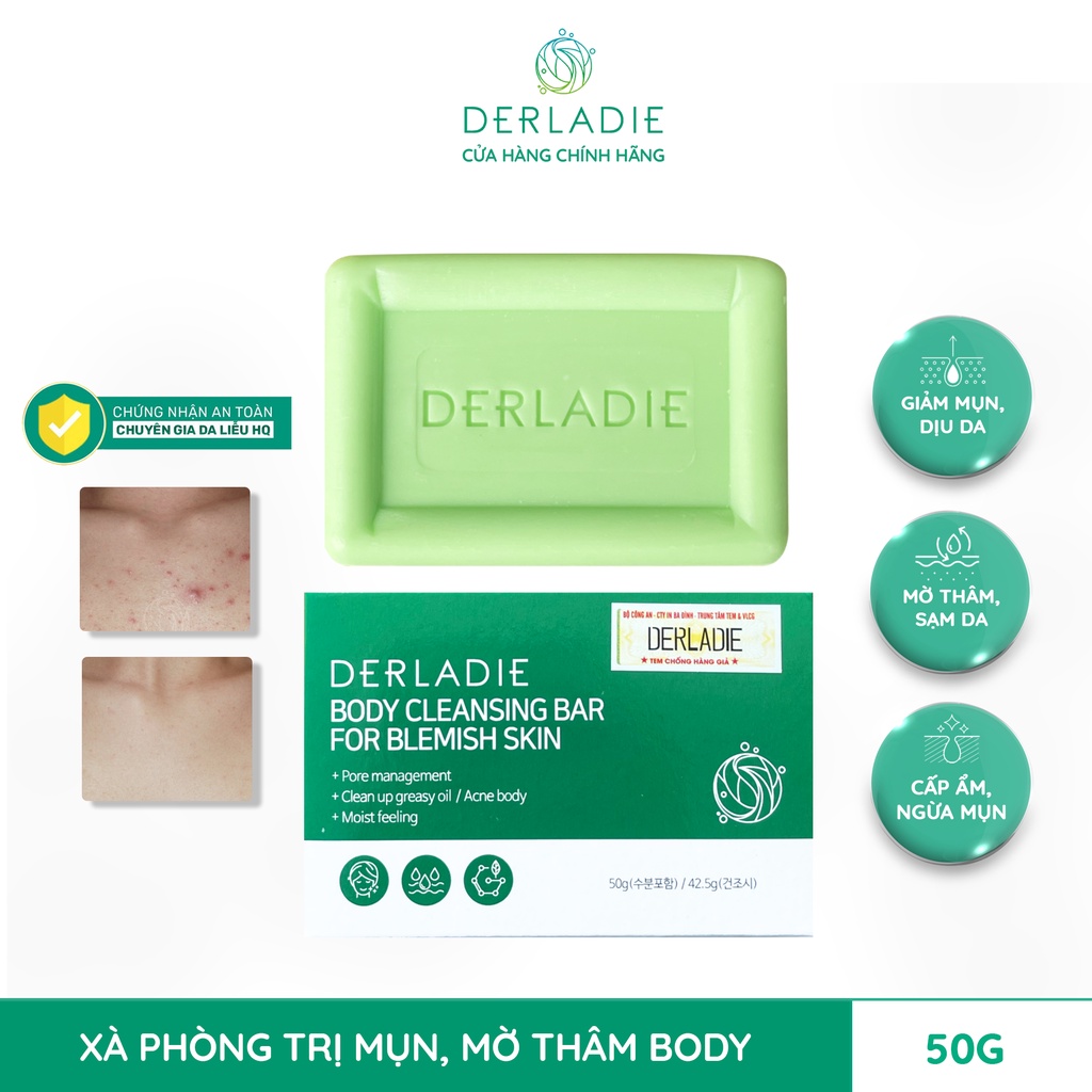 Xà Phòng Derladie,Xà Bông Tắm Giảm Mụn Lưng Cơ Thể Derladie Body Cleansing Bar Blemish Skin 50gr