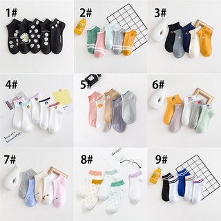 Set 5 đôi vớ cotton ngắn thời trang cho nữ