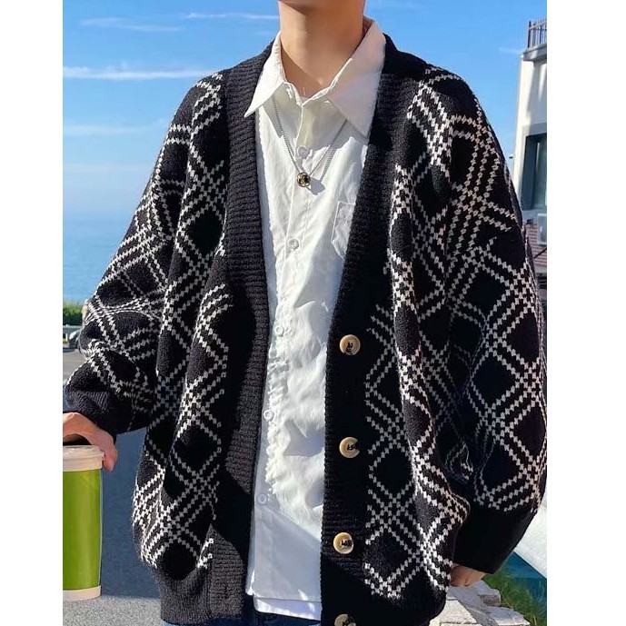 Áo cardigan nam, áo khoác cardigan len form rộng thời trang Ulzzang mặc đi chơi đi làm phong cách Hàn Quốc
