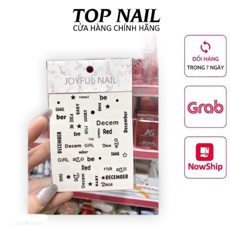 Hình dán trang trí móng,sticker mã 746